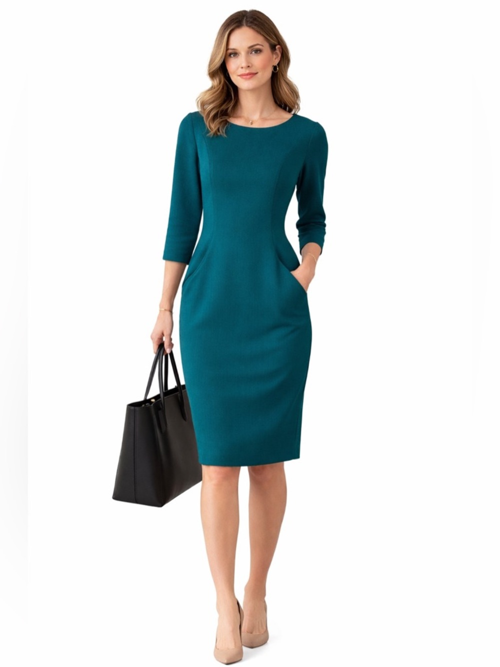 MM Lafleur Etsuko dress in deep teal Career Work Pockets Size 4 Small